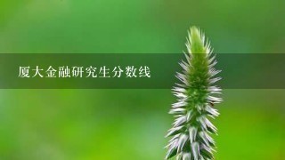 厦大金融研究生分数线