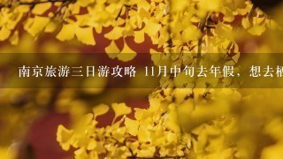 南京旅游3日游攻略 11月中旬去年假，想去栖霞山，以及南京的其他景点，求3日游的攻略。