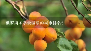 俄罗斯冬季最温暖的城市排名？