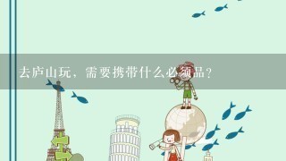 去庐山玩，需要携带什么必须品?