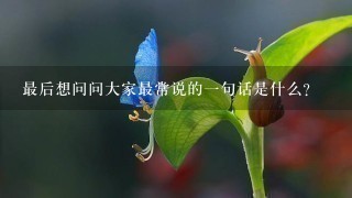 最后想问问大家最常说的一句话是什么？