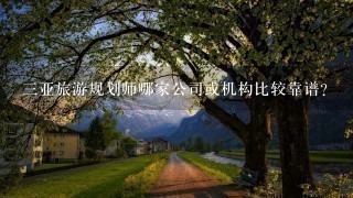 三亚旅游规划师哪家公司或机构比较靠谱