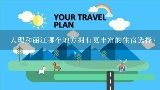 大理和丽江哪个地方拥有更丰富的住宿选择?